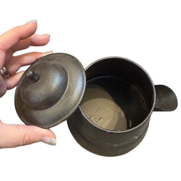 Vintage Rustic Metal Teapot With Handle & Lid - Picture 4 of 5